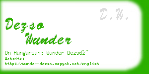 dezso wunder business card